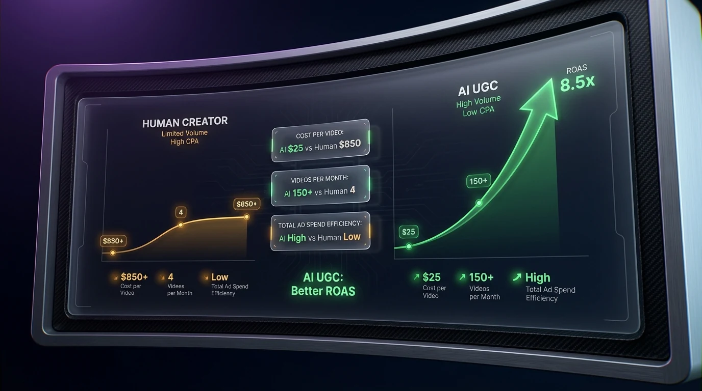 ROI analysis — AI UGC vs human creators for e-commerce ad performance